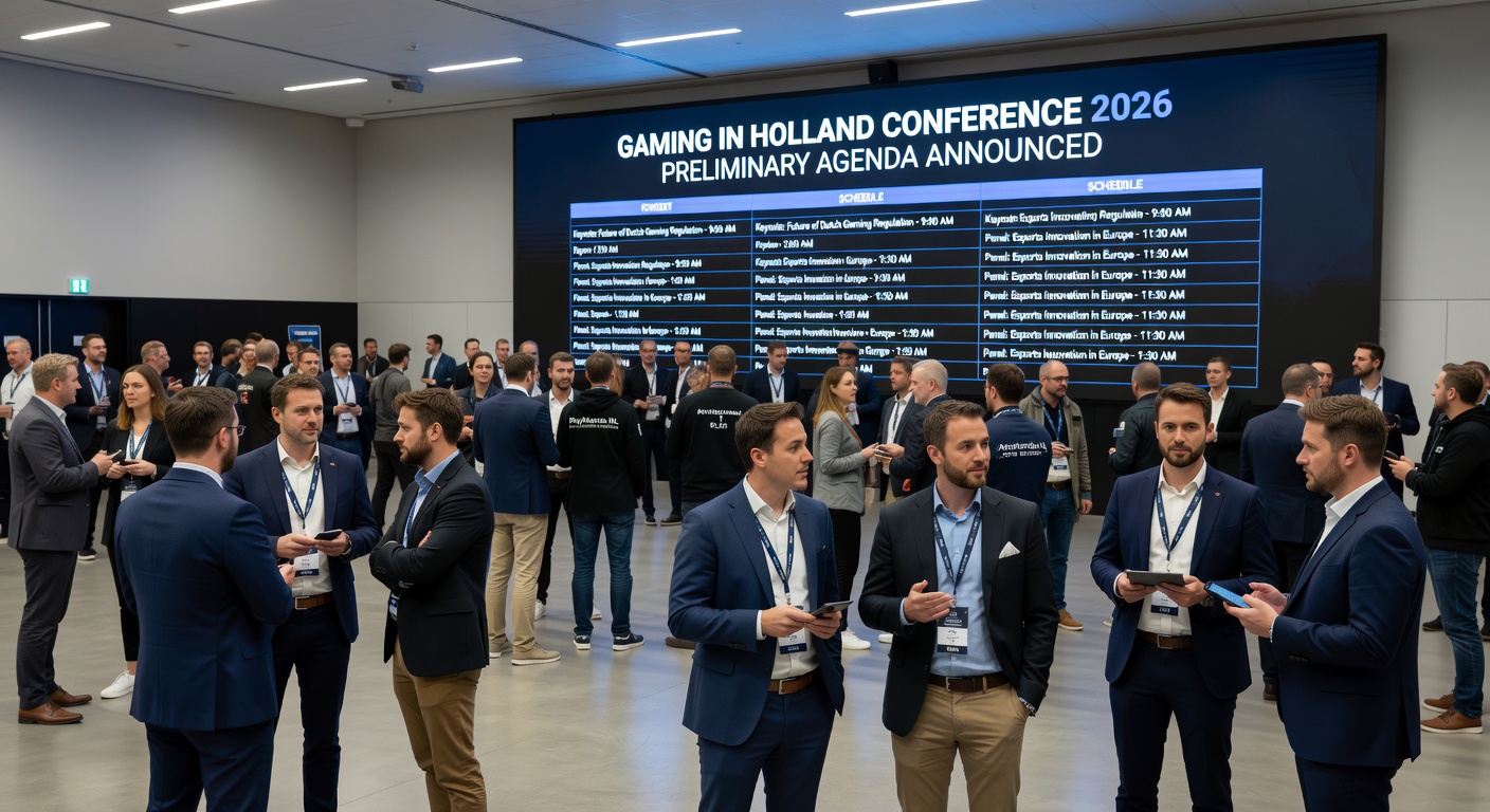 Deelnemers in gesprek tijdens een paneldiscussie op een eerdere editie van de Gaming in Holland Conference