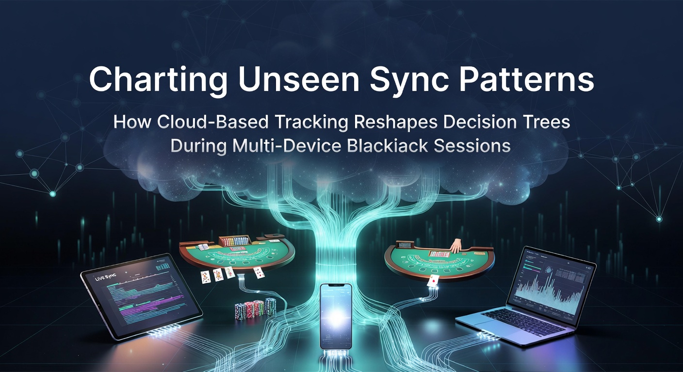 Cloudgebaseerde tracking interface die synchronisatiepatronen toont tijdens multi-device blackjack sessies