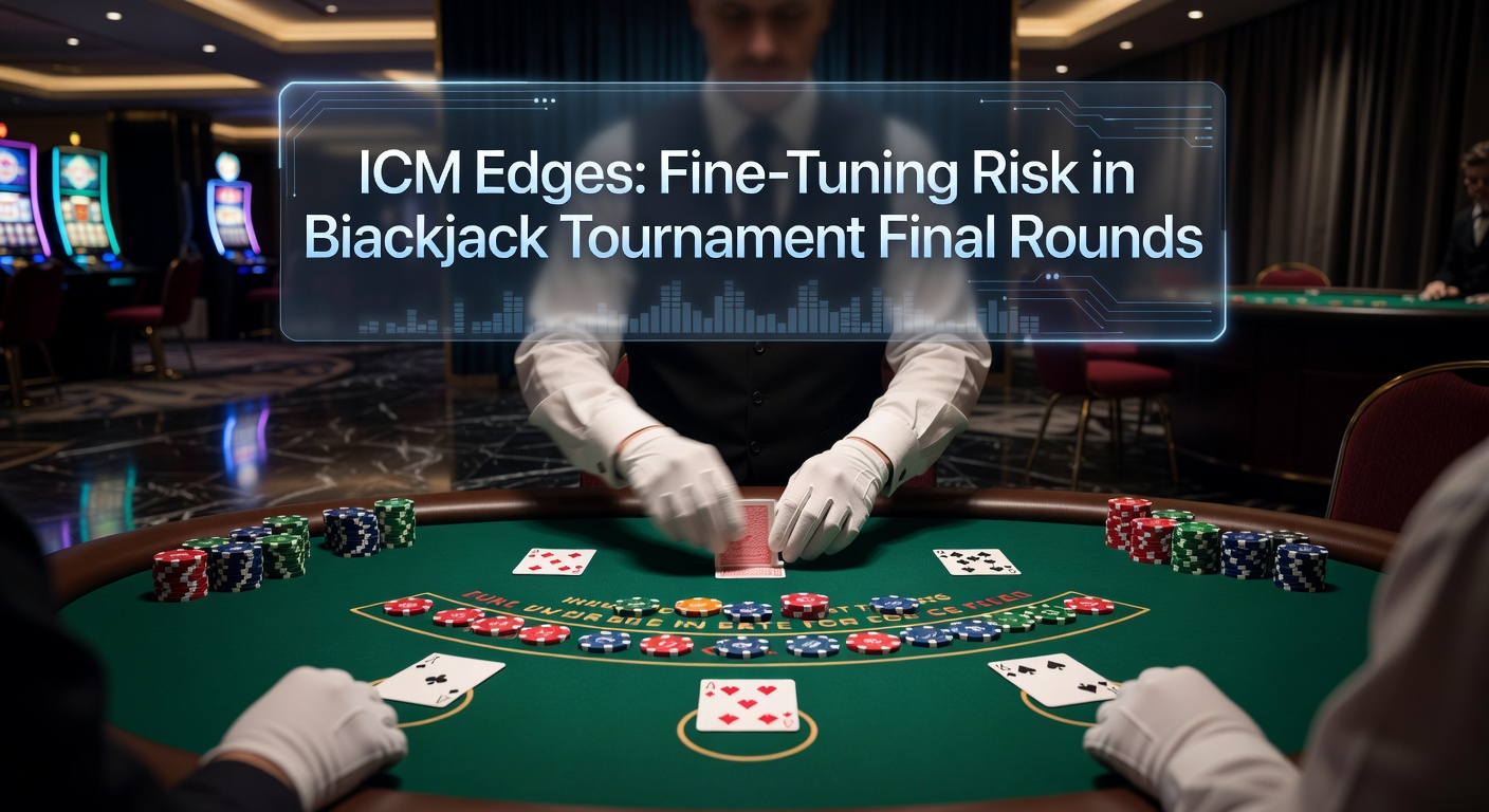 Grafiek van ICM-berekeningen in een blackjacktoernooi met chipstacks en equity-percentages