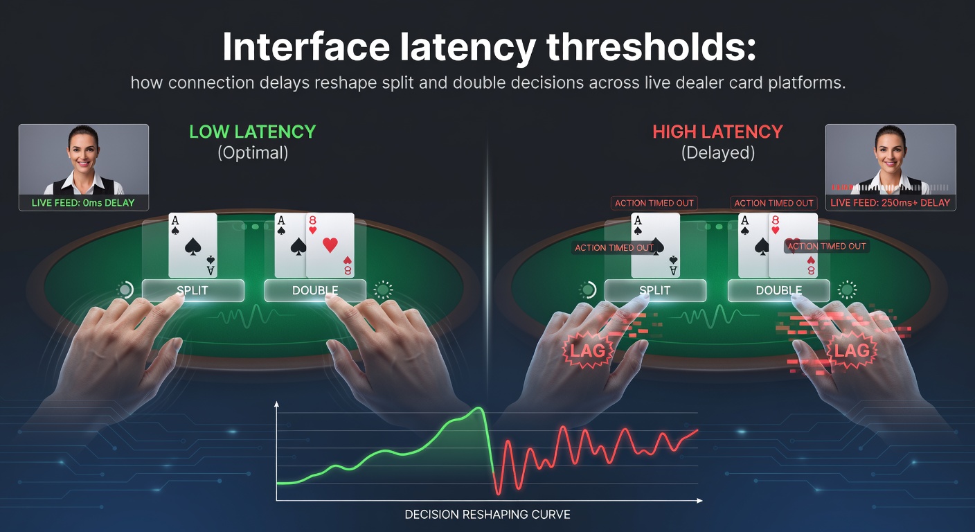 Diagram van latency thresholds en hun effect op beslismomenten in live dealer blackjack