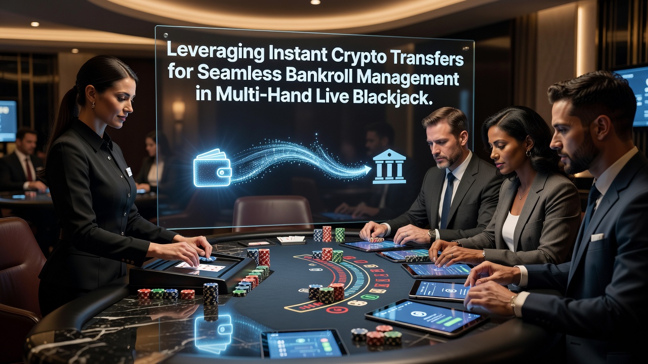 Weergave van multi-hand blackjack sessies met crypto bankroll updates