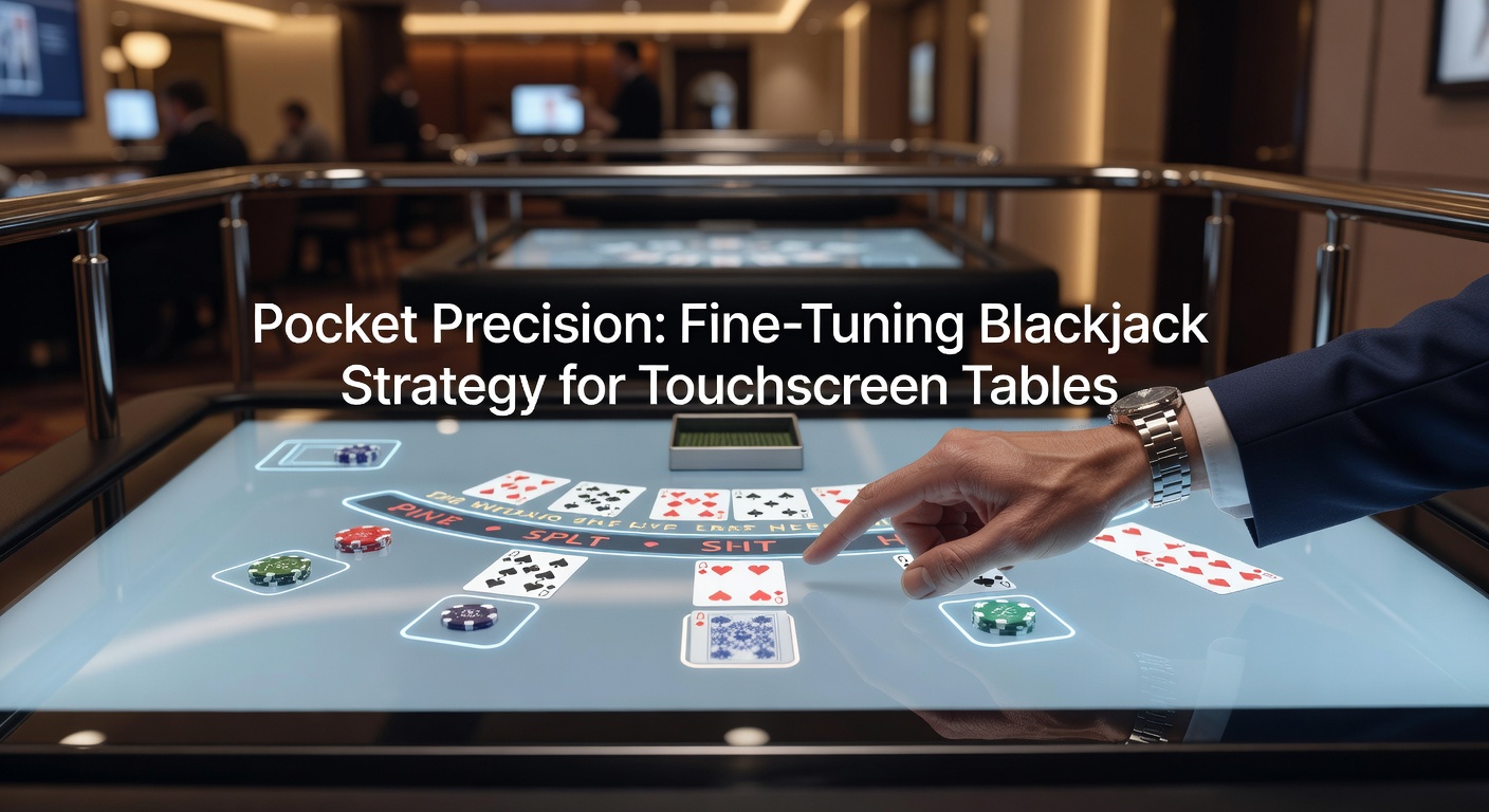 Speler tikt precisiebeslissingen in op een touchscreen blackjack-tafel tijdens een live sessie