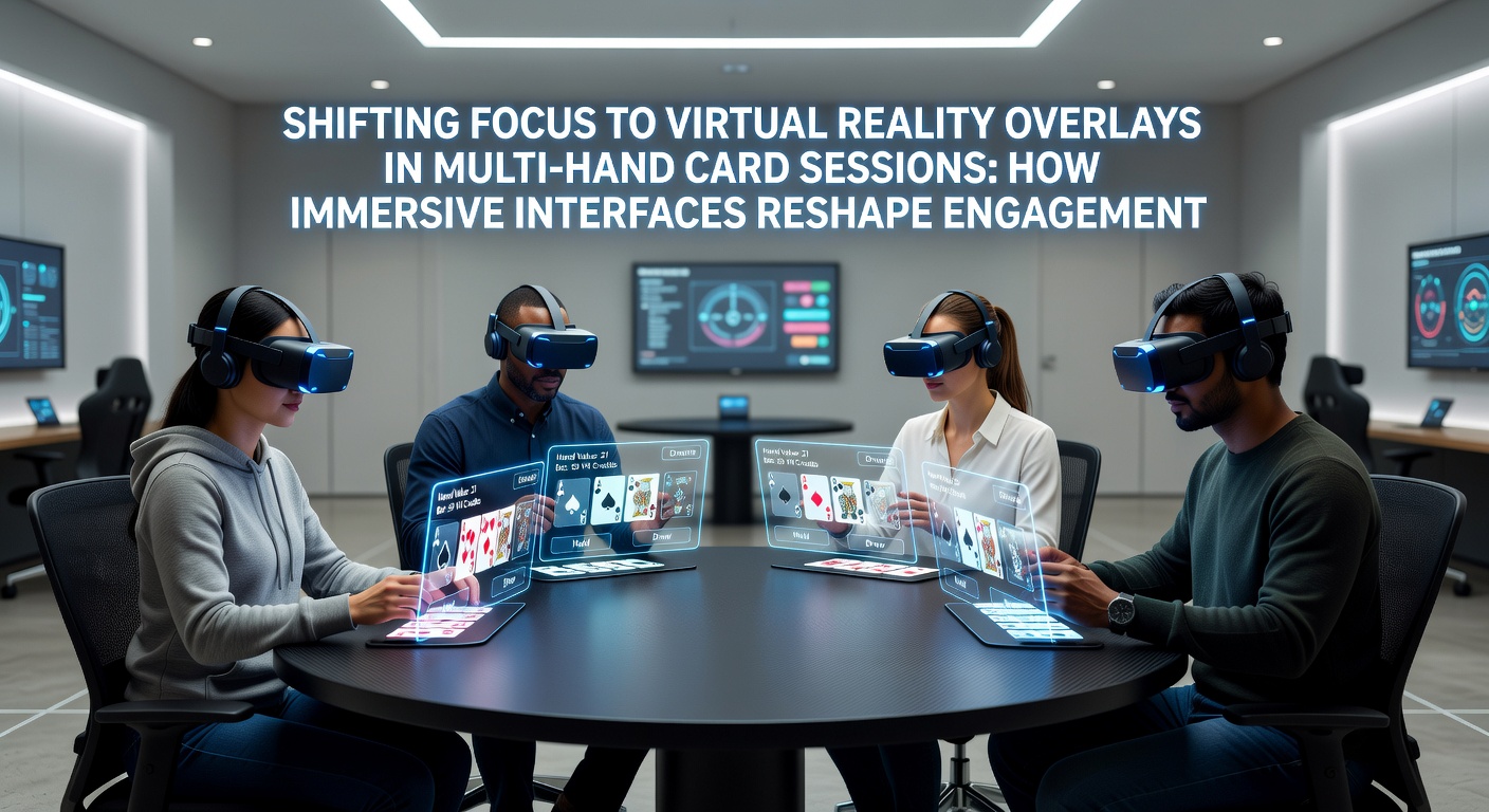Multi-hand blackjack sessie met VR overlay die split timing en double-down indicatoren toont