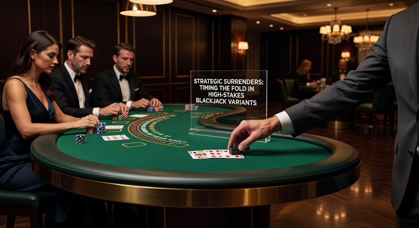 Grafiek met surrender-charts voor blackjack, tonen optimale fold-momenten gebaseerd op dealer-upcard en player total