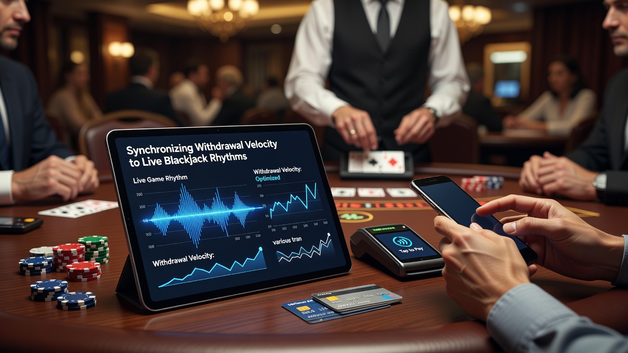 Handheld apparaat tijdens live blackjack met transactie notificatie