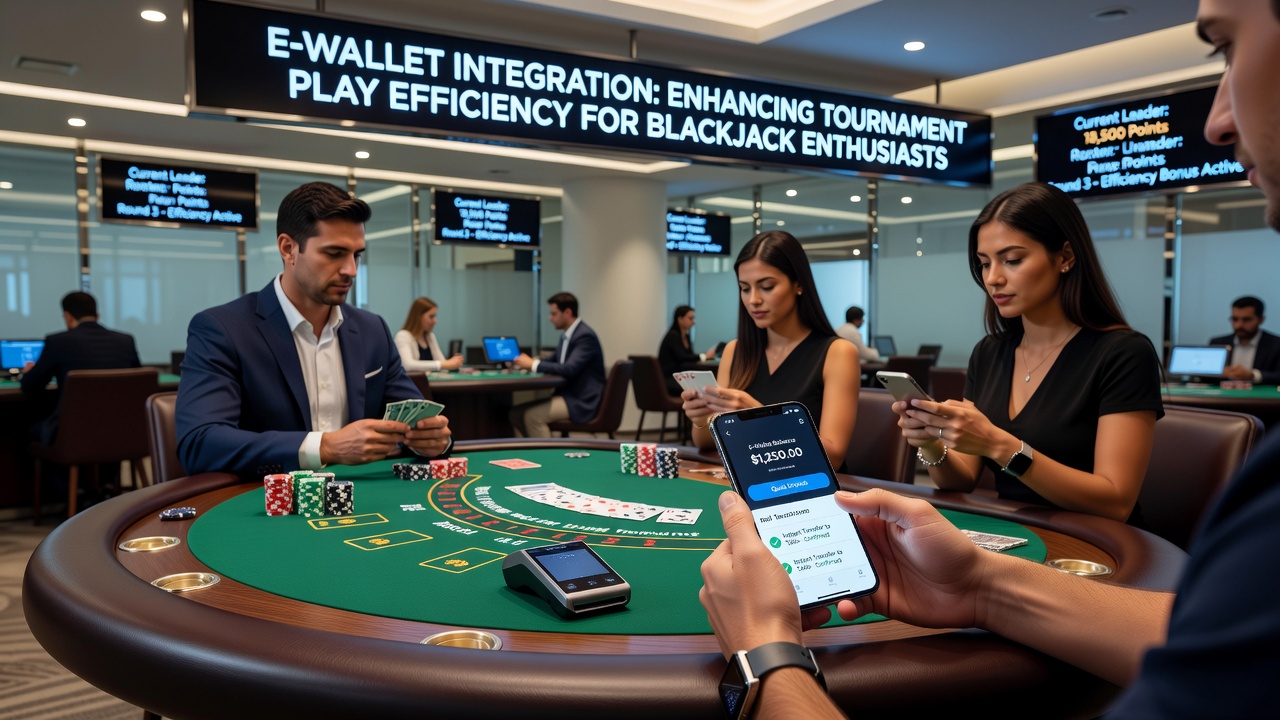Mobiele blackjack toernooi met e-wallet functionaliteit